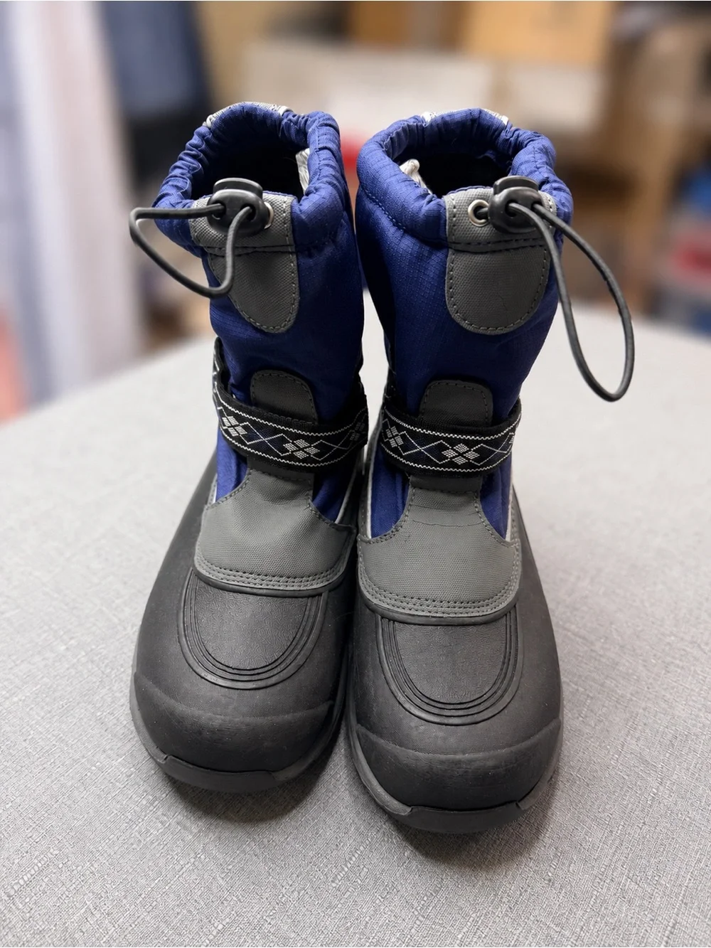 Lands’ End Women’s Winter Snow Boots Navy Gray Waterproof Size 7
